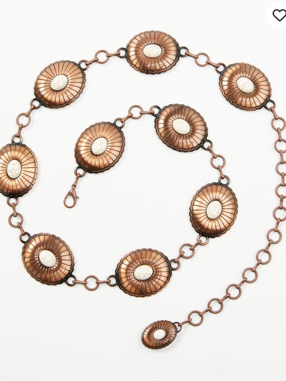 Shyanne Copper-Tone Medallion Chain Belt with Cream Accents